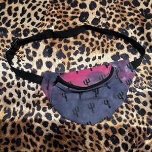 Zumiez Pink and Purple Tie Dye Cactus Print  Belt Bag/Fanny Pack